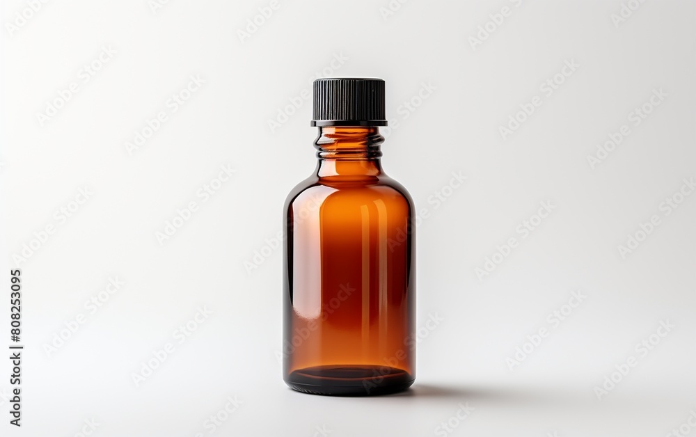 Brown Glass Bottle for Medical Applications Transparently Presented