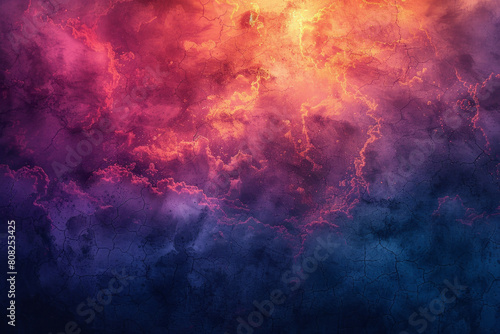 A watercolor effect of bleeding colors--fuchsia, gold, and indigo--evoking the softness of a humid summer nightâ€™s sky, photo