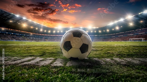 Evening Soccer Match  Intense Rivalry in a Large Stadium