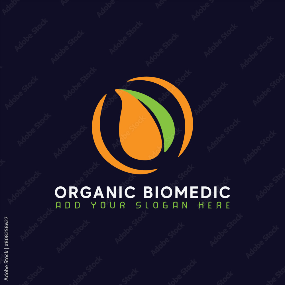 organic bio medical and organic soup logo design vector