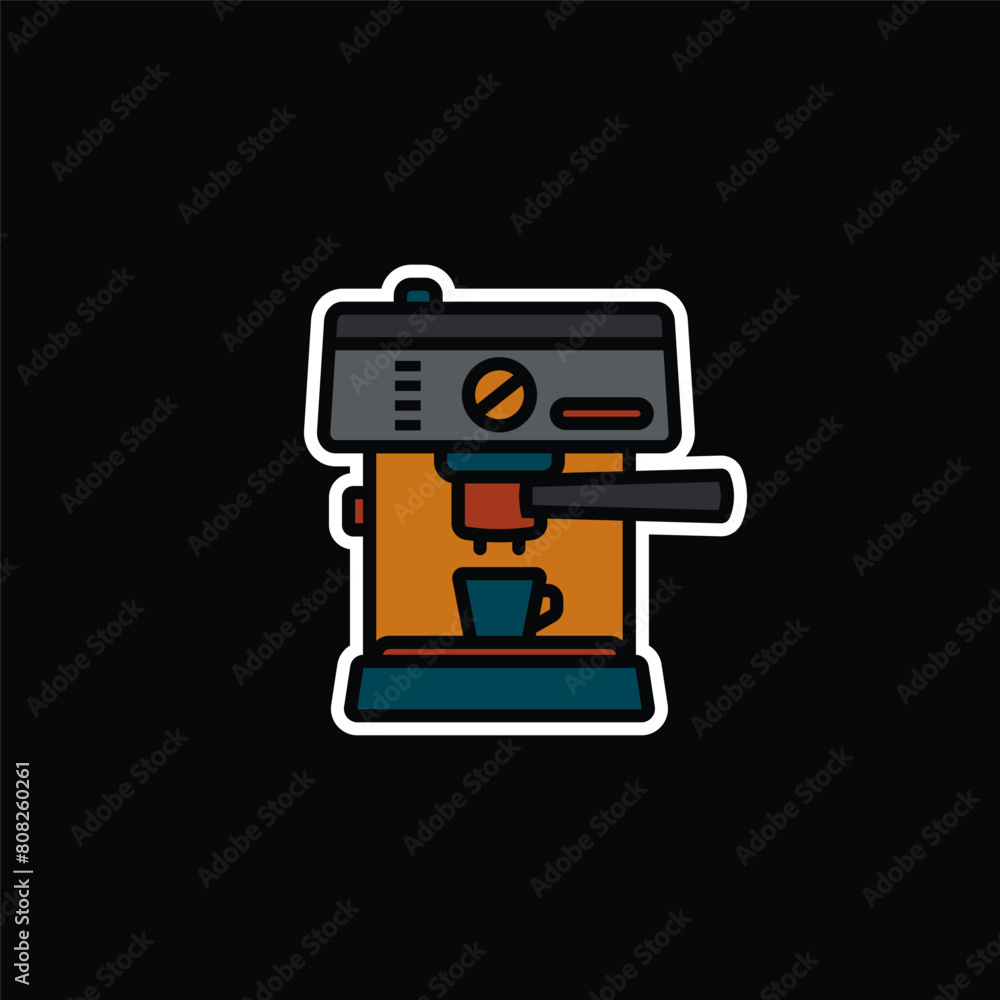 Original vector illustration. The contour icon of the coffee machine. Original vector illustration. The contour icon of the coffee machine.