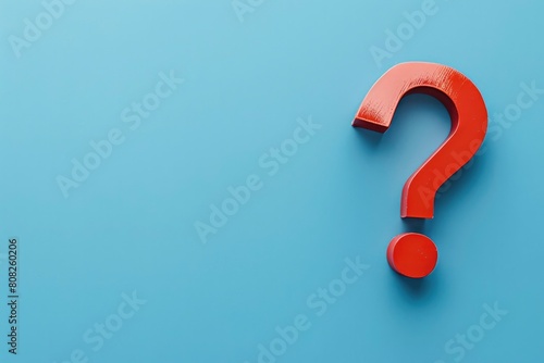 A question mark shape on blue background