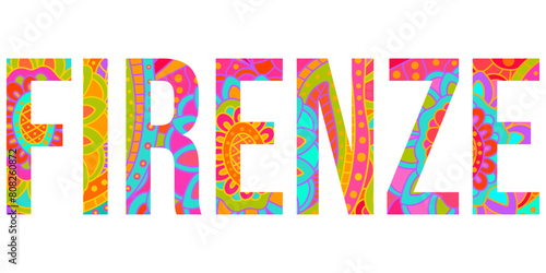 Firenze (Florence) colorful city name design