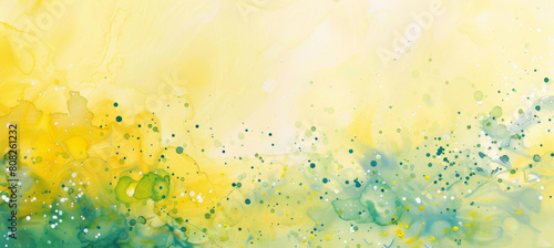 Watercolor Painting with Yellow Base and White Dots