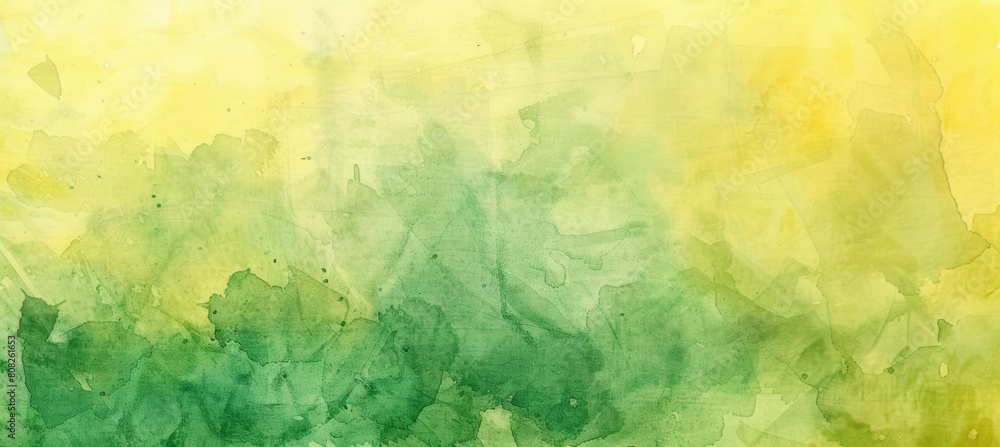 Delicate Watercolor with Yellow and Green Accents