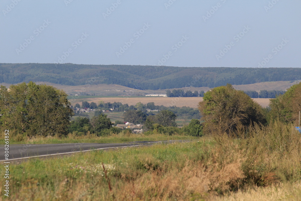 landscape of forests and fields of southern Russia