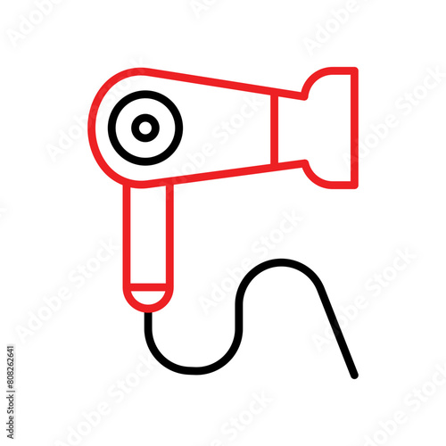 Hair Dryer  Vector Line Two Color Icon