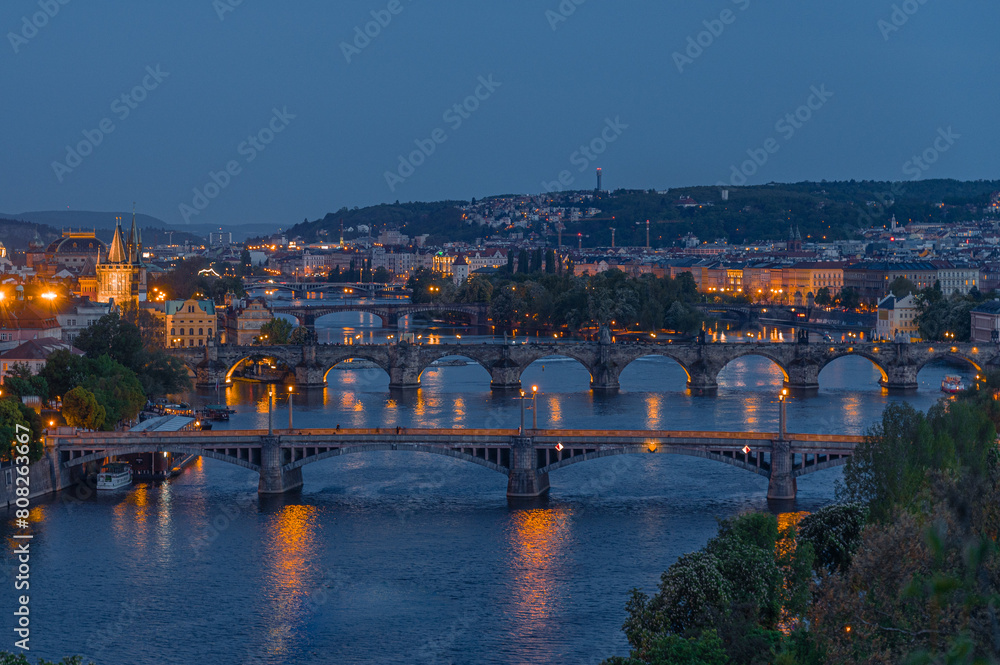 The bridges in Prague. 