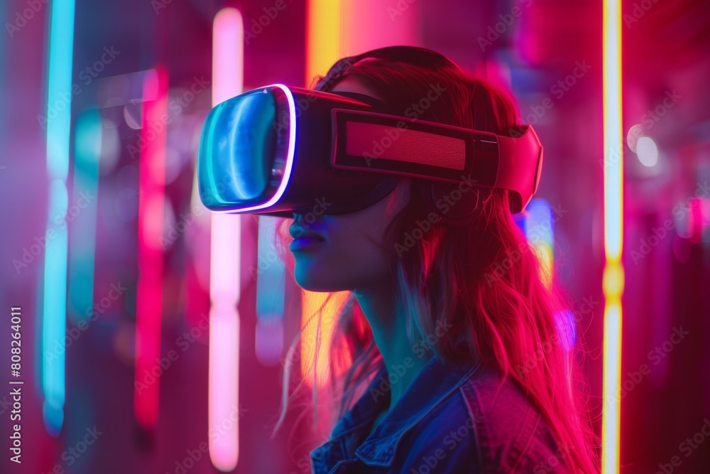 People Using Virtual Reality Technology created with Generative AI People Using Virtual Reality Technology created with Generative AI