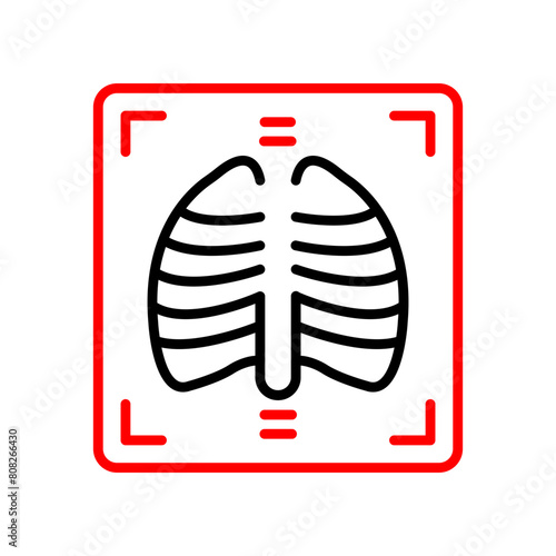 X Ray  Vector Line Two Color Icon