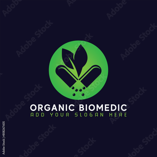 eco bio medical and natural soup logo design vector
