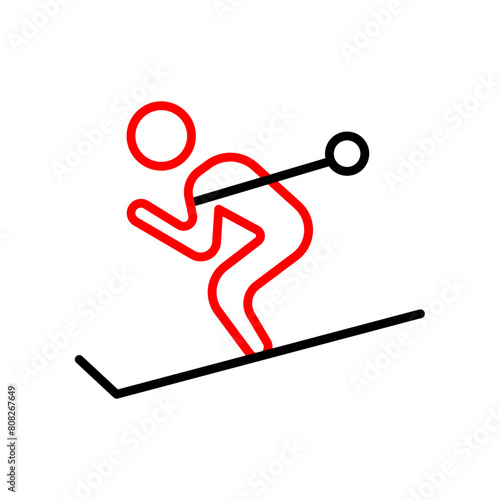 Cross cuntry  Vector Line Two Color Icon