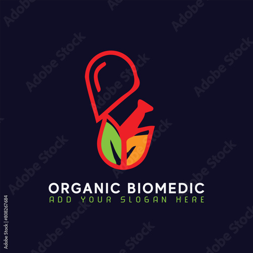 eco bio medical and natural soup logo design vector