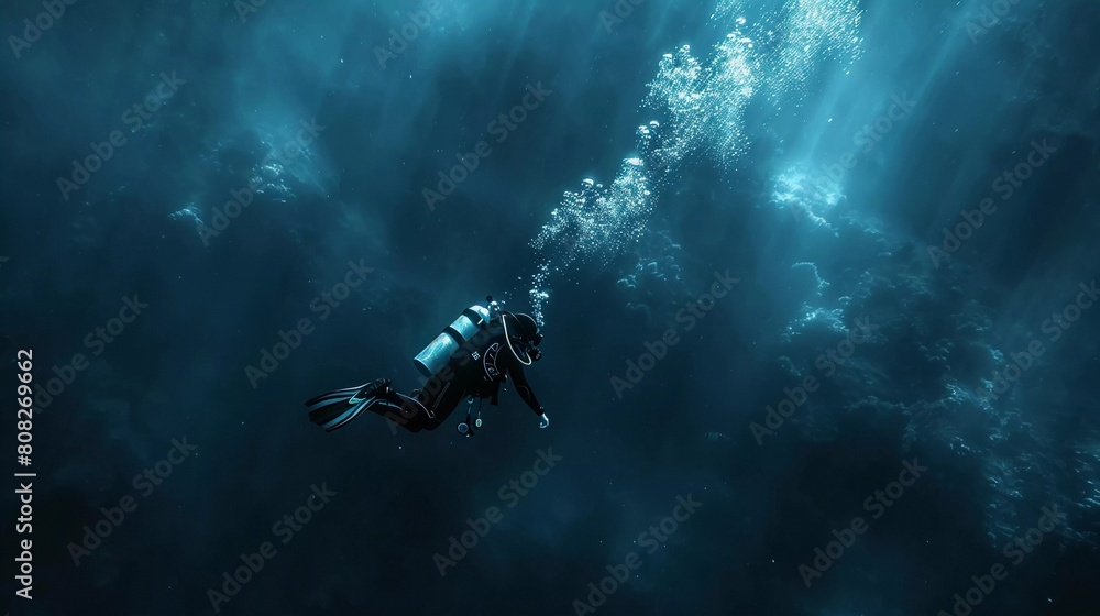 
Title and Keywords:
English Title:

Drawn to the Deep: A Lone Diver Explores, Inspiring Ocean Conservation (Symbol of Human Fascination)
