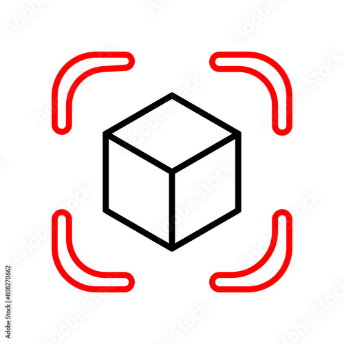 Cube  Vector Line Two Color Icon