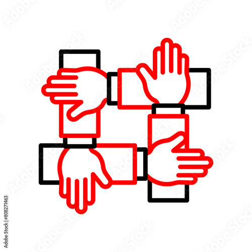 Teamwork  Vector Line Two Color Icon