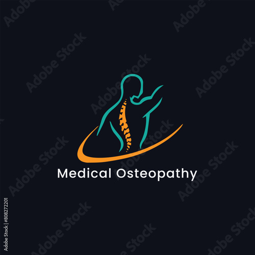 orthopedic spinal logo design vector