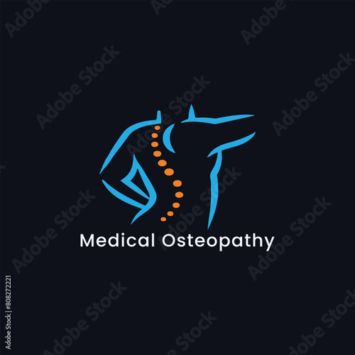 orthopedic spinal logo design vector