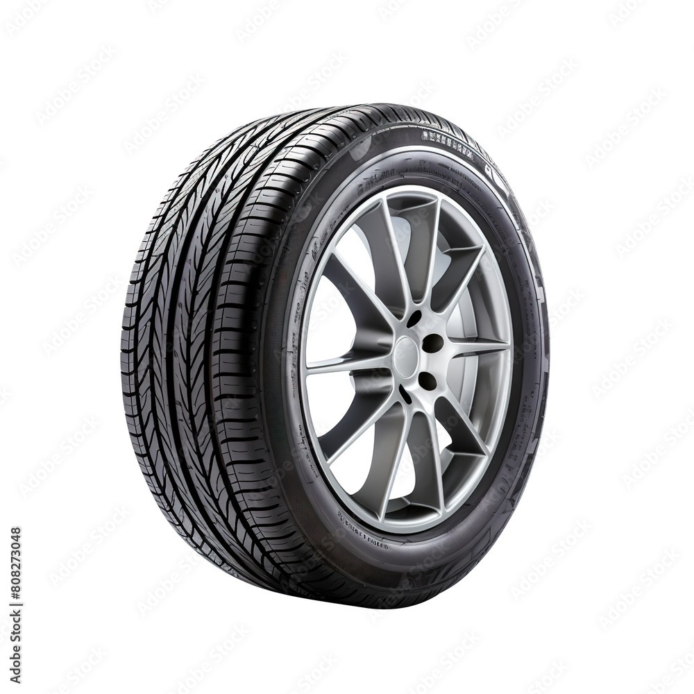 car tire isolated on transparent background, clipping path, png, 
