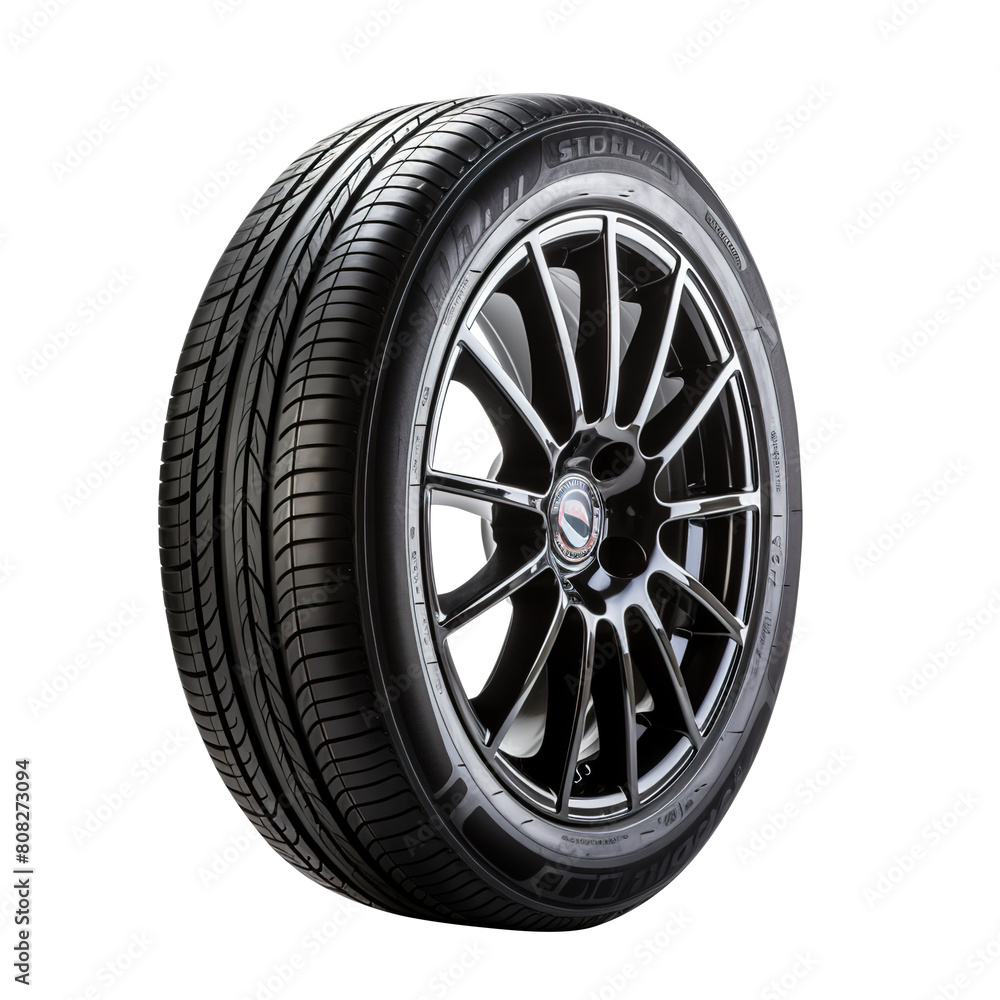 car tire isolated on transparent background, clipping path, png, 