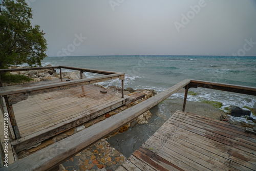 Krioneri beach in Zakynthos  on a cloudy day