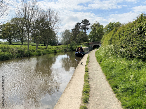 
A view of the Shropshire Union Canal near Ellesmere on a sunny day
