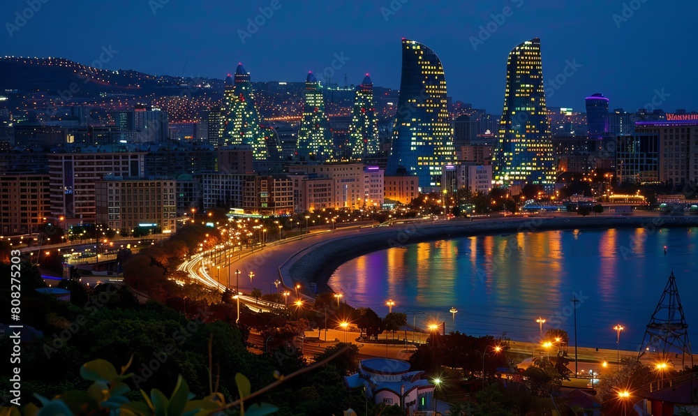 Fototapeta premium Bright nights of Baku