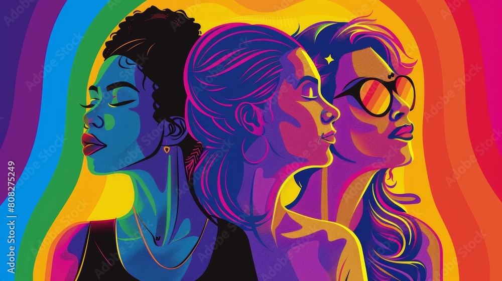 Design a colorful and empowering poster that embodies the spirit of lgbt girls pride, representing diversity and unity Design a colorful and empowering poster that embodies the spirit of lgbt girls pride, representing diversity and unity