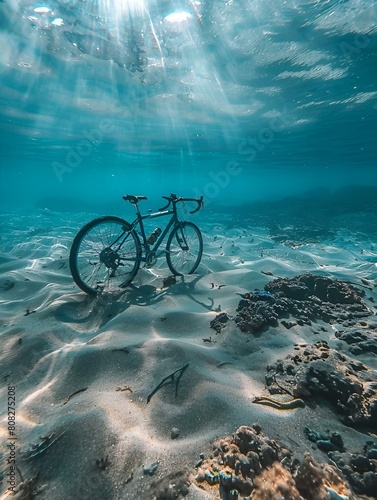 AI generated illustration of an underwater bike