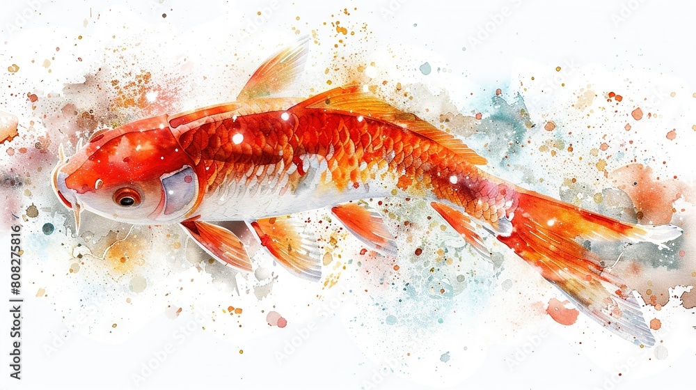   Watercolor goldfish painting - 16 tokens