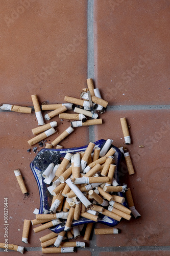 Large amount of Cigarettes in ash tray