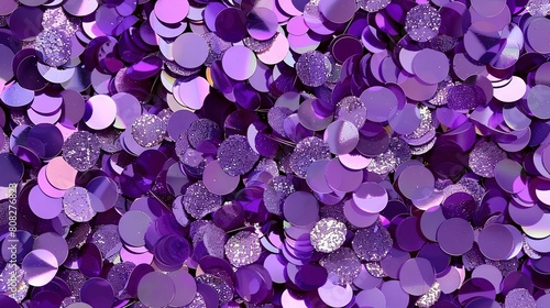   Purple confetti piles