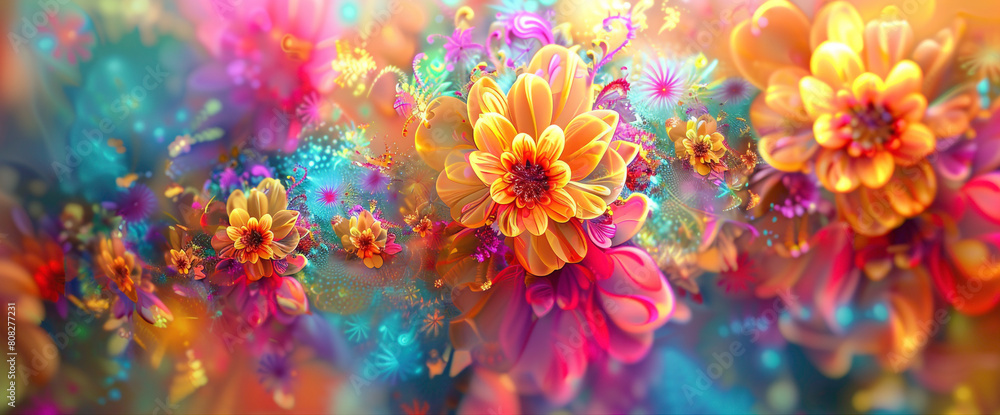 Vibrant bursts of color bloom like flowers in spring, filling the frame with a kaleidoscope of hues that dance and shimmer with an infectious energy. Vibrant bursts of color bloom like flowers in spring, filling the frame with a kaleidoscope of hues that dance and shimmer with an infectious energy.