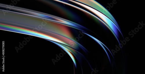 Abstract glass shape on black background, 3d render