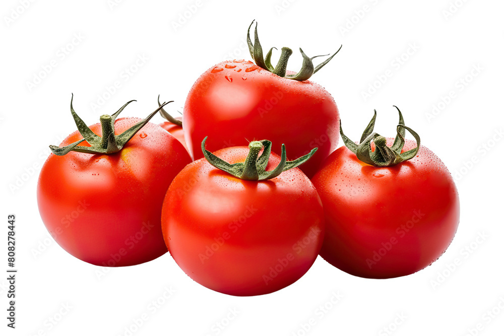 Fresh and Juicy Wet Tomatoes Bunch Isolated on transparent background. Fresh and Juicy Wet Tomatoes Bunch Isolated on transparent background.