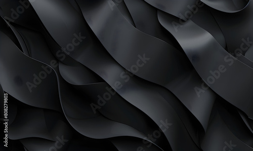 Abstract black background wavy lines lighting Stylish black crystal  silk fabric. Add a touch of luxury to any design, putting it in this ultra-soft and very lightweight polyester lining. photo
