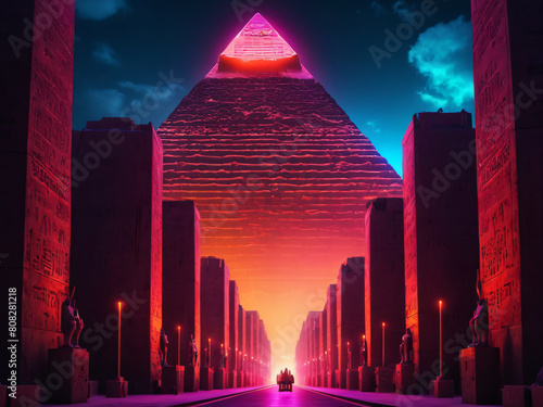 bright futuristic pyramid