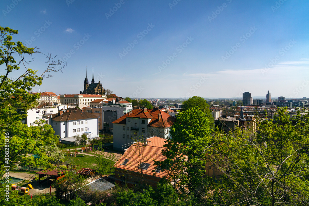 Summer panorama of the city of Brno, Czech Republic