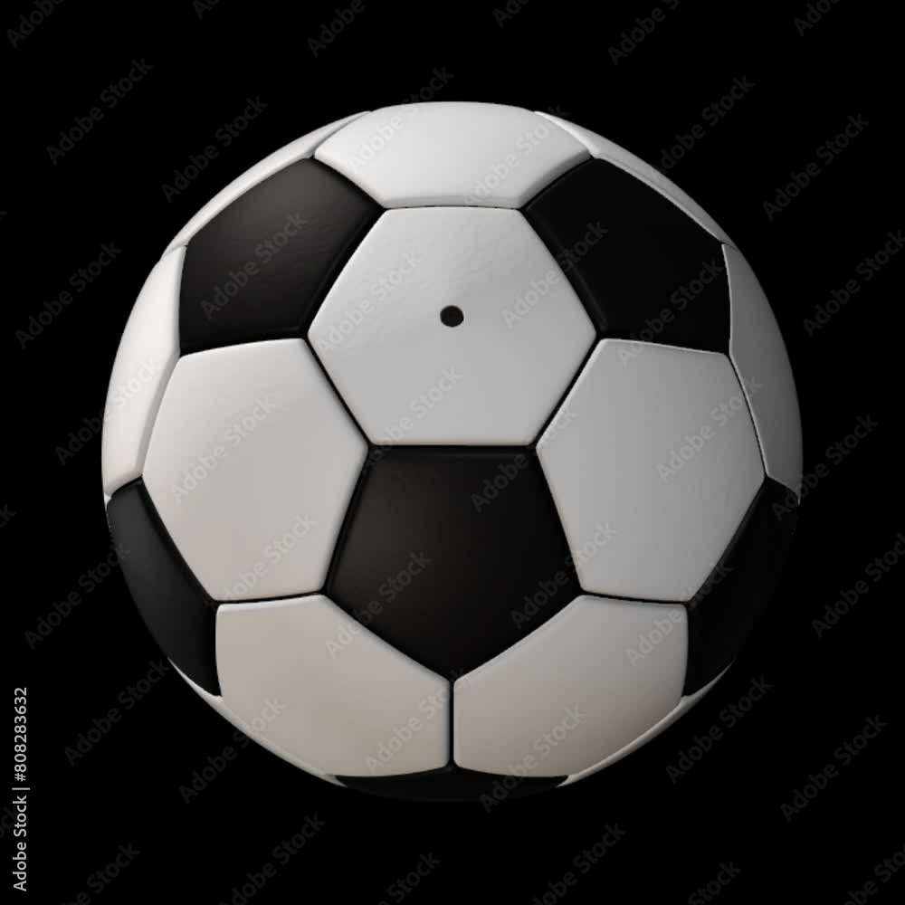 Rotating 3d football soccer ball on transparent alpha background - seamless loop Rotating 3d football soccer ball on transparent alpha background - seamless loop