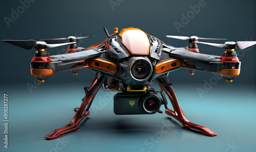 Drone quadcopter with CCTV camera photo