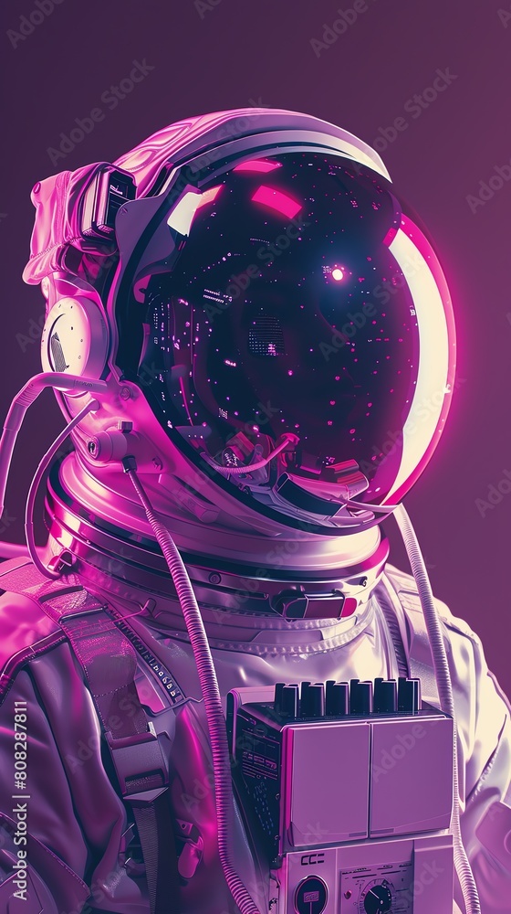 Fototapeta premium An astronaut's helmet is a complex piece of equipment that protects the astronaut from the harsh environment of space