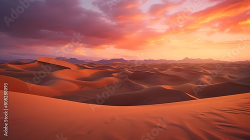 Panoramic view of sand dunes in Dubai  United Arab Emirates