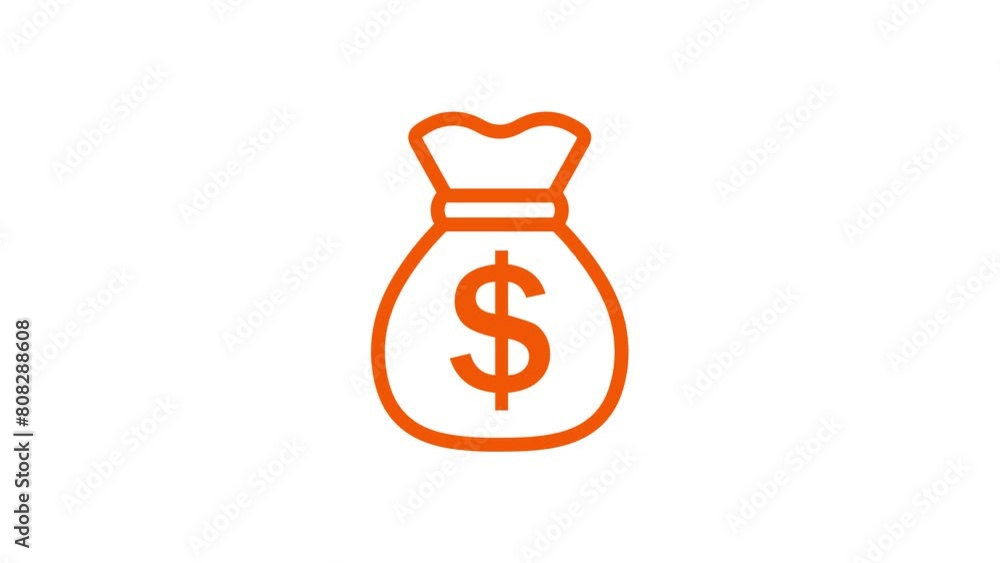 Money Bag animation on black background Money Bag animation on black background
