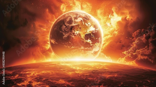 The world is ending in a fiery apocalypse. photo