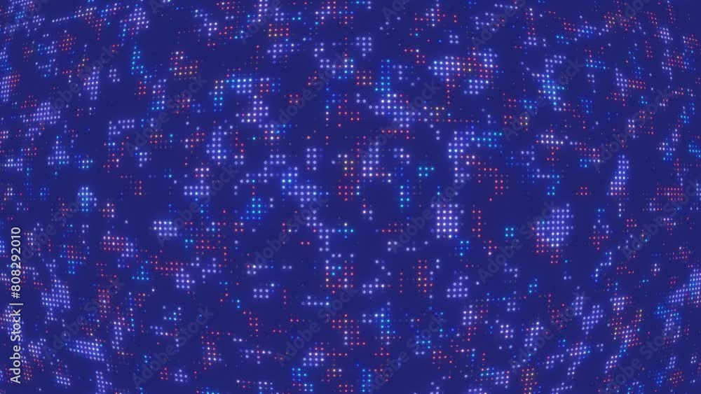 Technology Dots Digital Particles Abstract digital grid motion background loop, blue purple neon circles in a pixel pattern, 2D animation seamless looping, tech digital Technology Dots Digital Particles Abstract digital grid motion background loop, blue purple neon circles in a pixel pattern, 2D animation seamless looping, tech digital