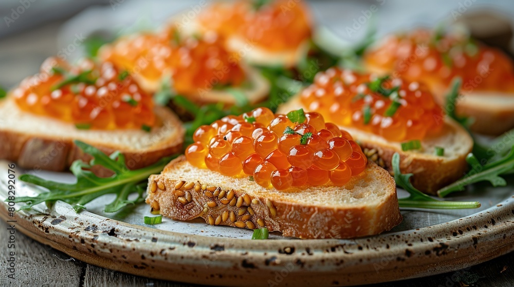 A photo of bread with crumbs and leaf garnish A photo of bread with crumbs and leaf garnish