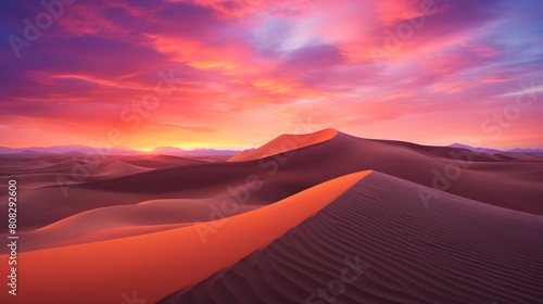 Sunset over sand dunes in Death Valley National Park  California  USA