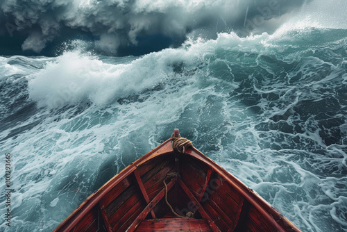 Navigating a Fragile Boat Through Rough Sea Waves