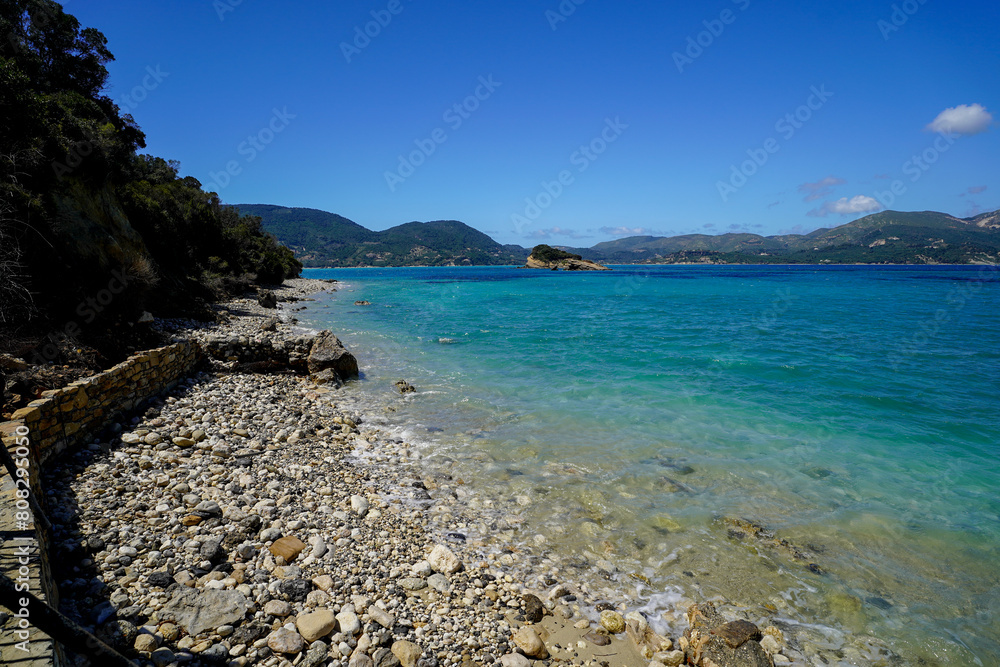 Marathonisi island , popular touristic destination and turtle nesting spot in the south of Zakynthos
