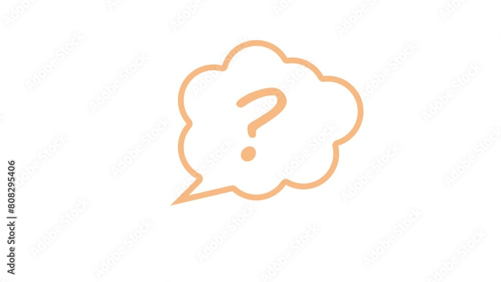 Animation of thought cloud and question marks, drawn in black and white. Animation of thought cloud and question marks, drawn in black and white.